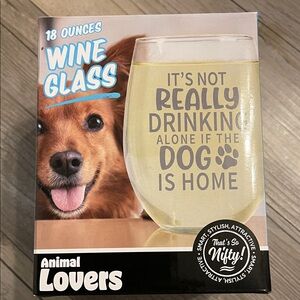 Animal Lovers Wine Glass with Dog Design
